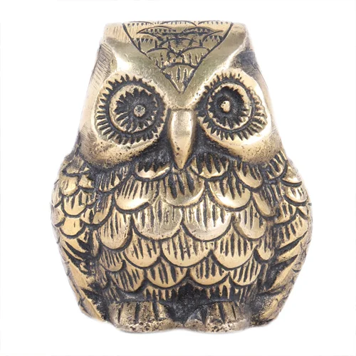 Brass Paperweight Owl